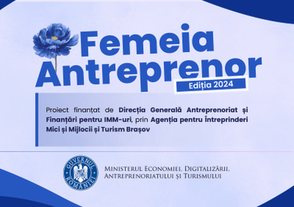 Model plăcuță Femeia Antreprenor — agenția Brașov