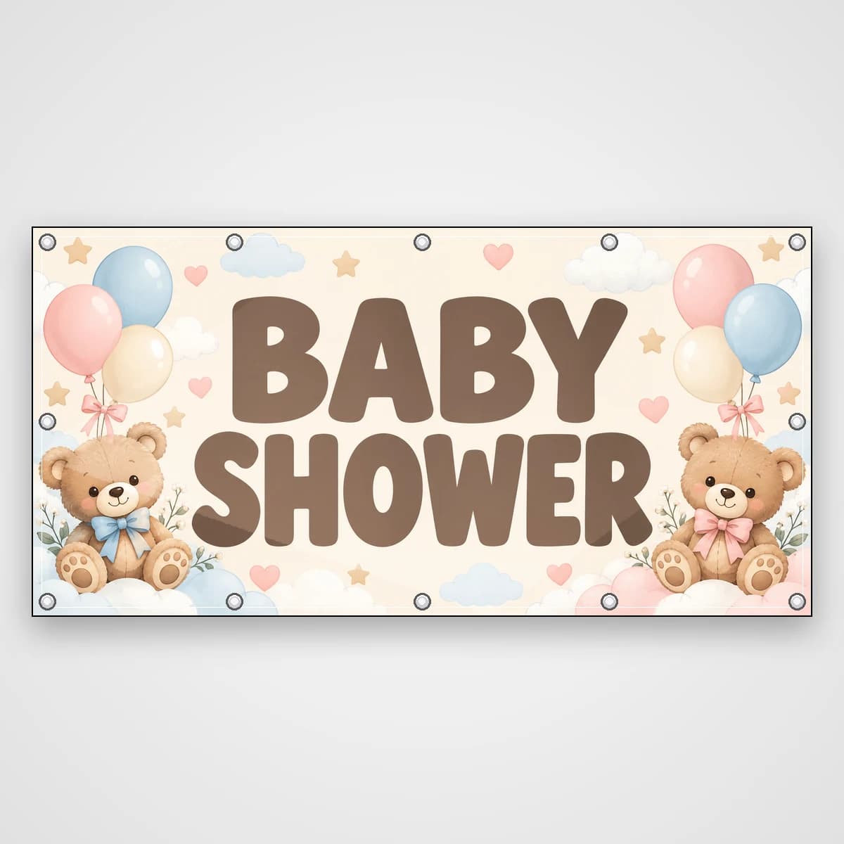 Banner Baby Shower – ursuleț pastel
