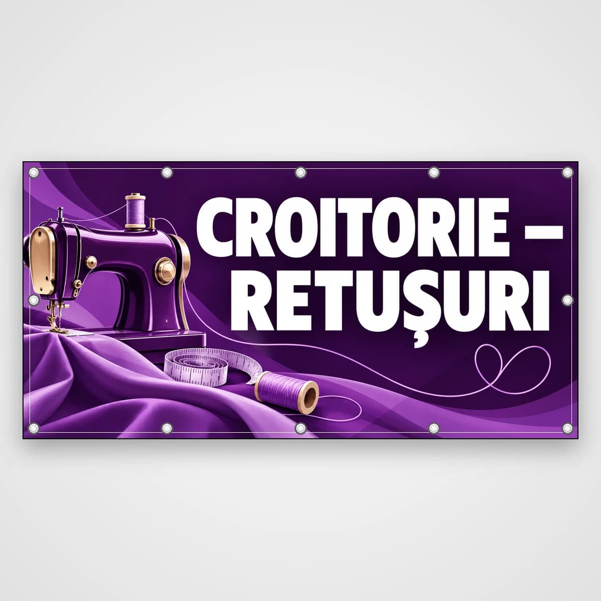 Banner Croitorie – retușuri, mașină de cusut