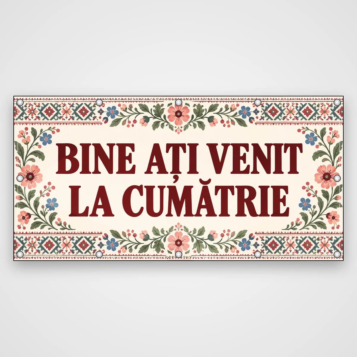Banner Bine ați venit la cumătrie – tradițional