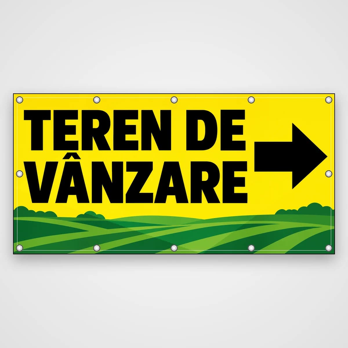 Banner Teren de vânzare – galben și negru