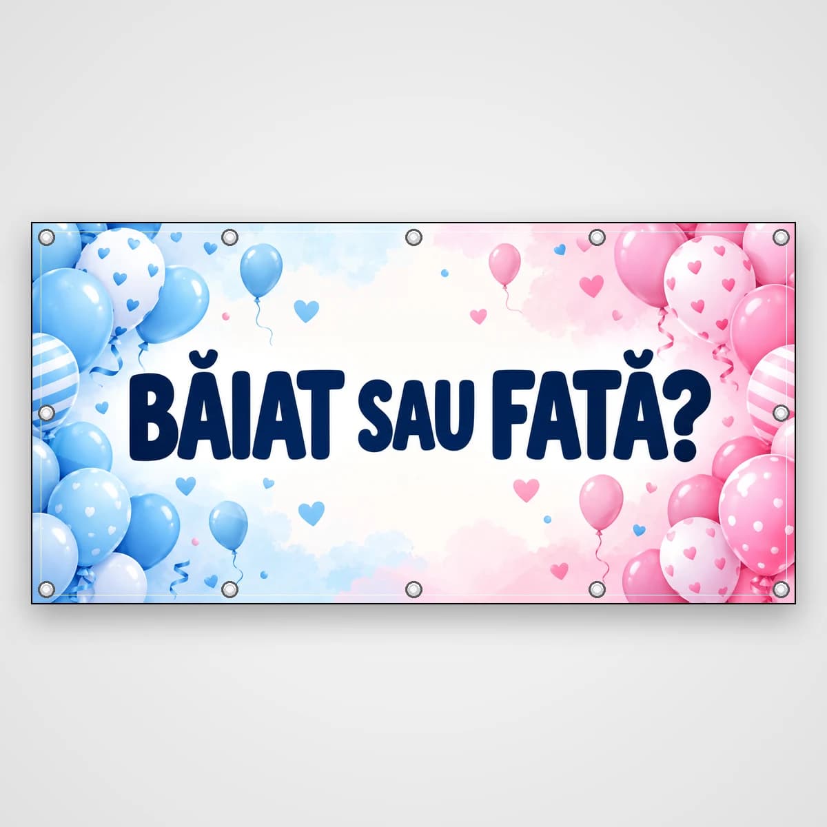 Banner Gender reveal Băiat sau fată? – roz și bleu