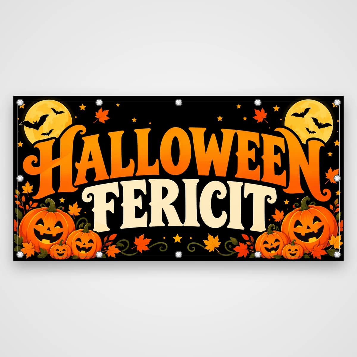 Banner Happy Halloween – dovleci prietenoși