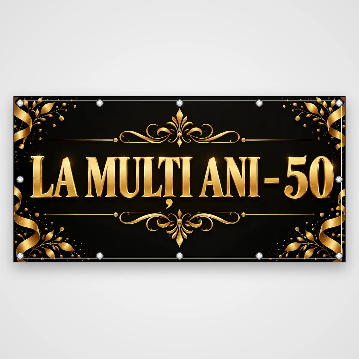 Banner La mulți ani 50 – aniversare elegantă