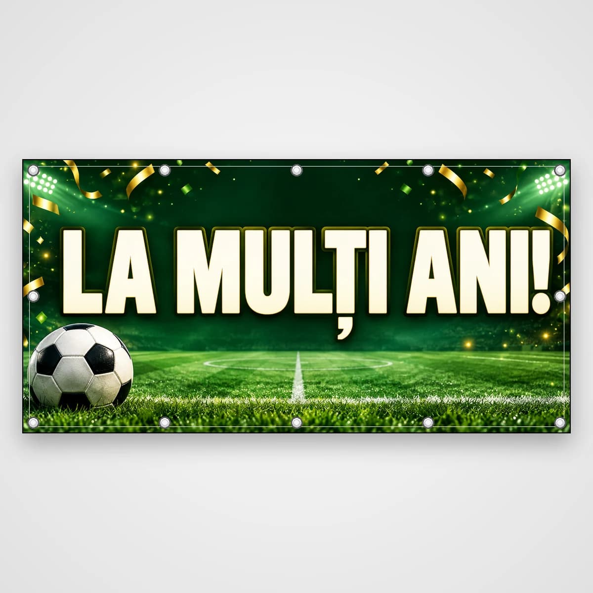 Banner La mulți ani cu temă de fotbal
