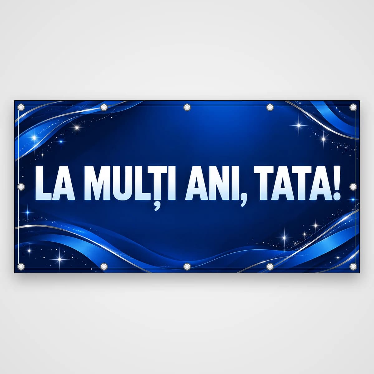 Banner La mulți ani, tata! – albastru elegant