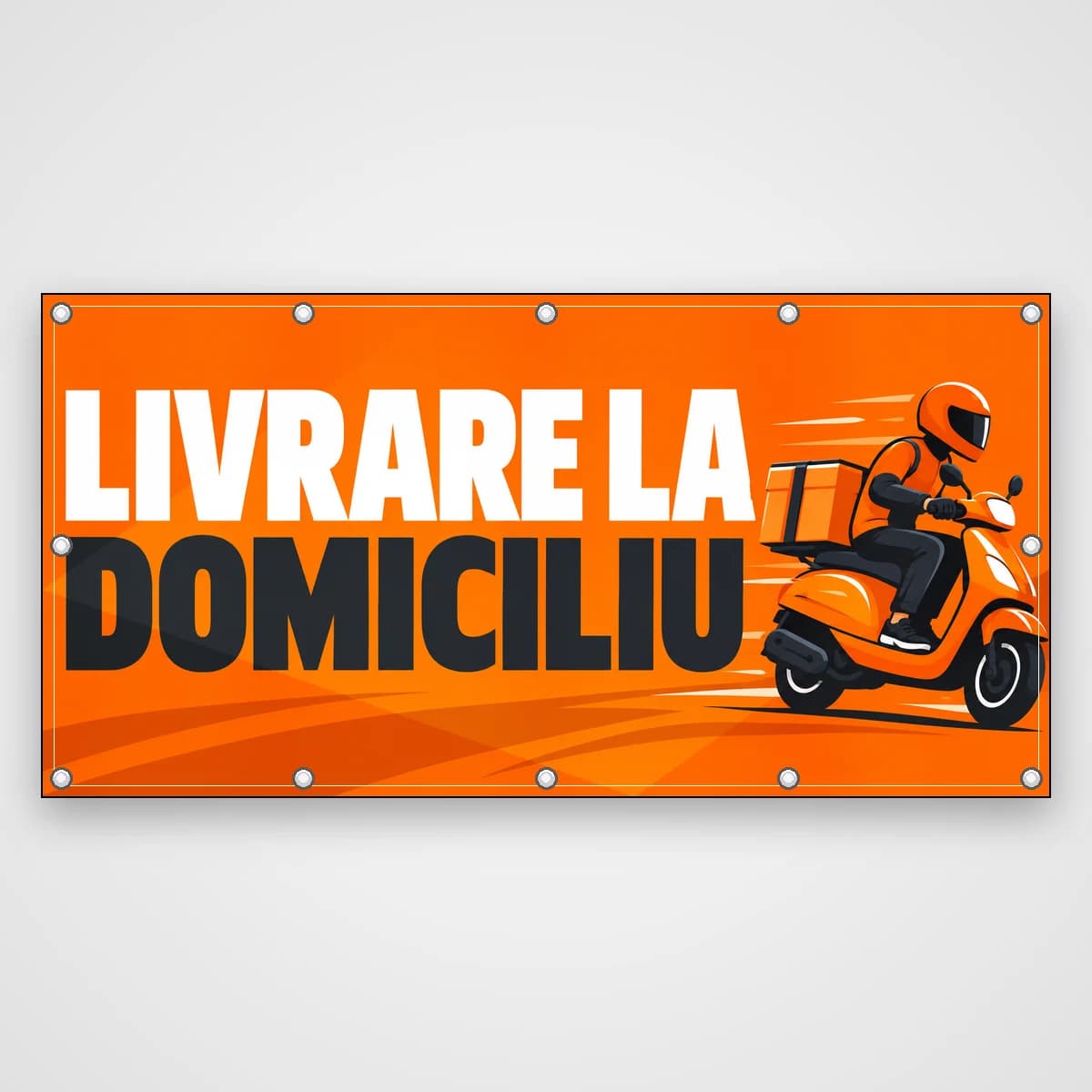 Banner Livrare la domiciliu – scuter și colet