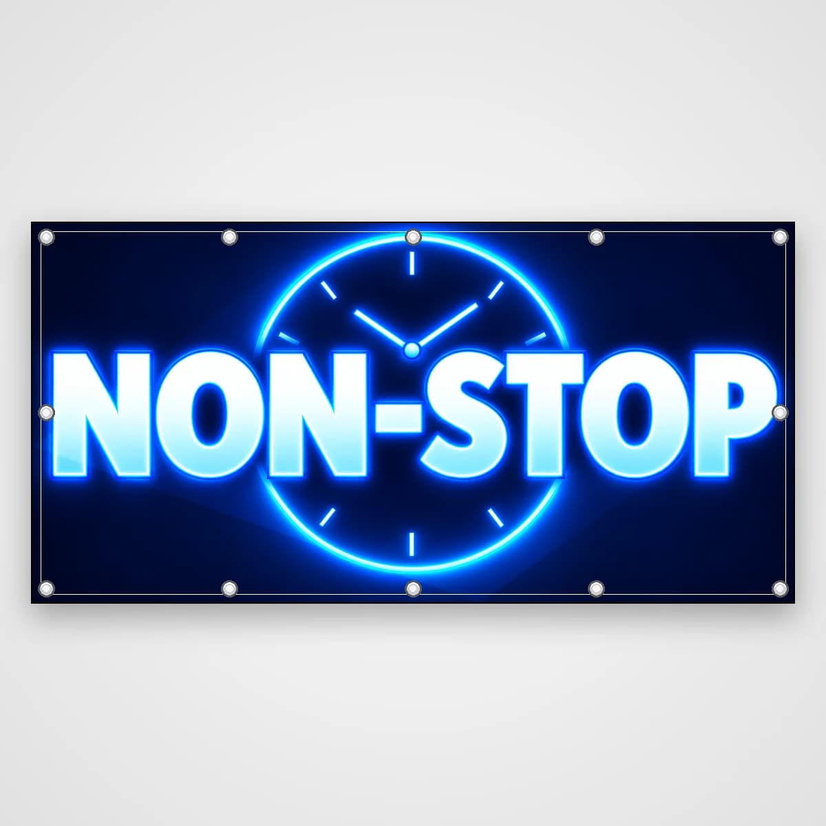 Banner Non-stop 24/7 – neon albastru
