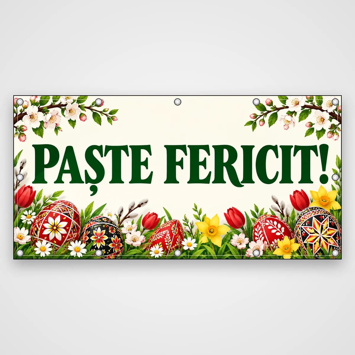 Banner Paște fericit! – ouă încondeiate