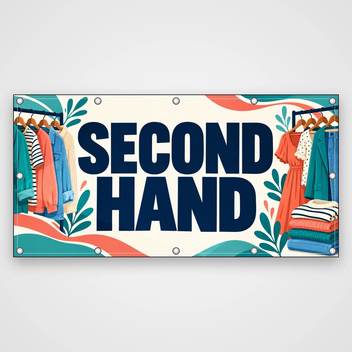 Banner Second hand – haine pe umerașe