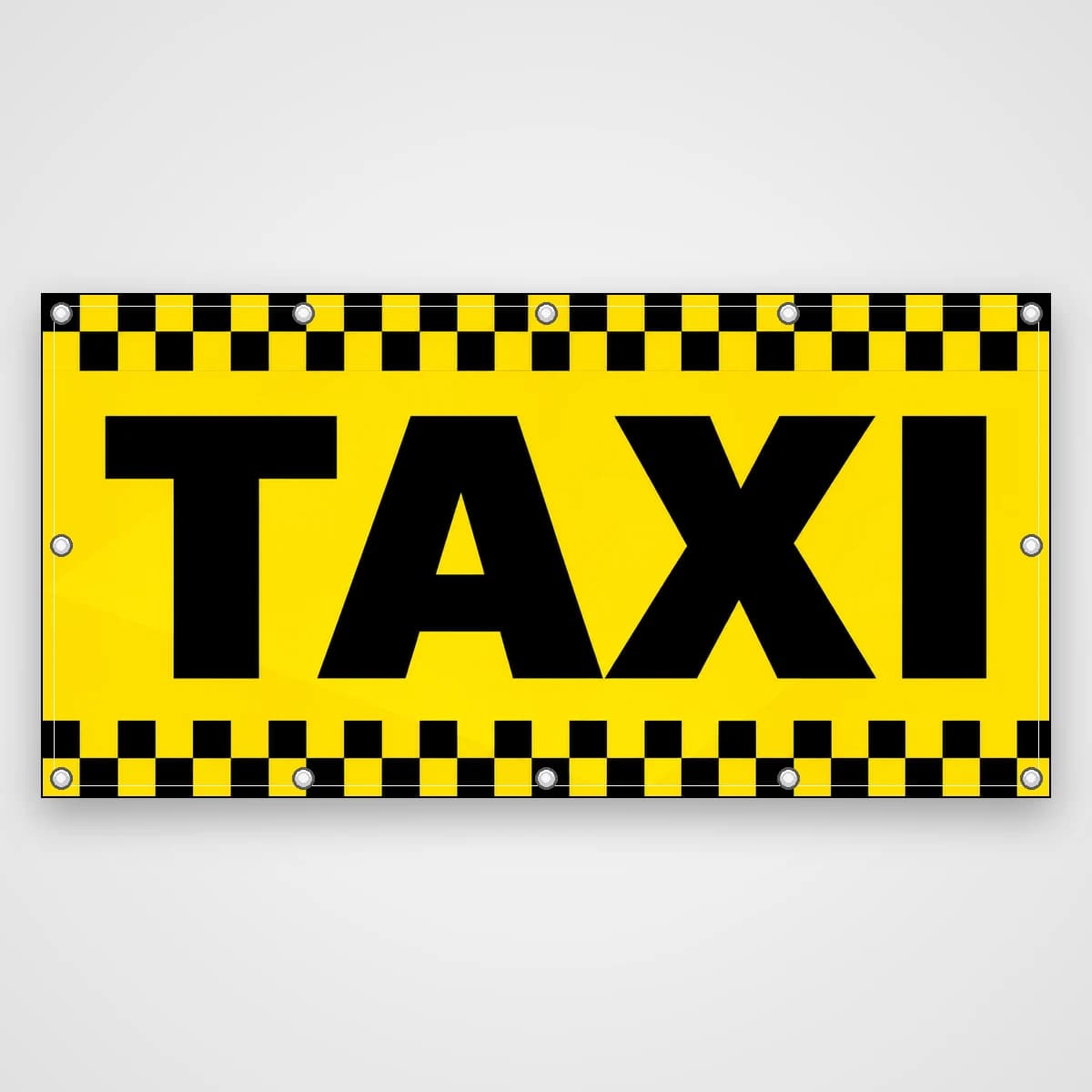 Banner Taxi – galben cu damier