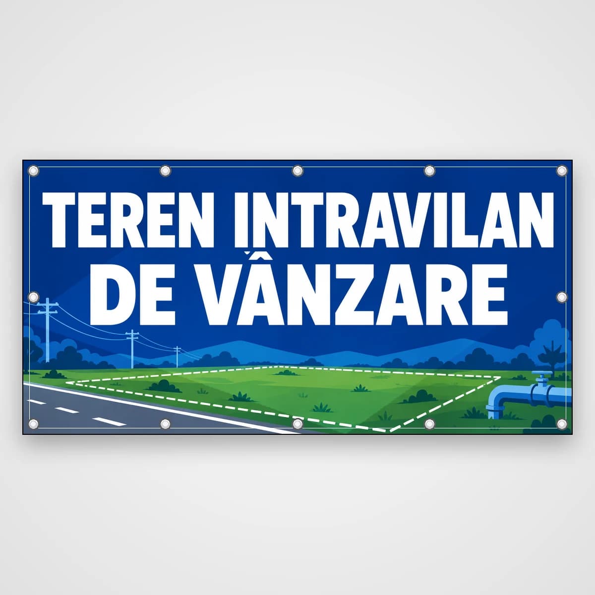 Banner Teren intravilan de vânzare – cu utilități
