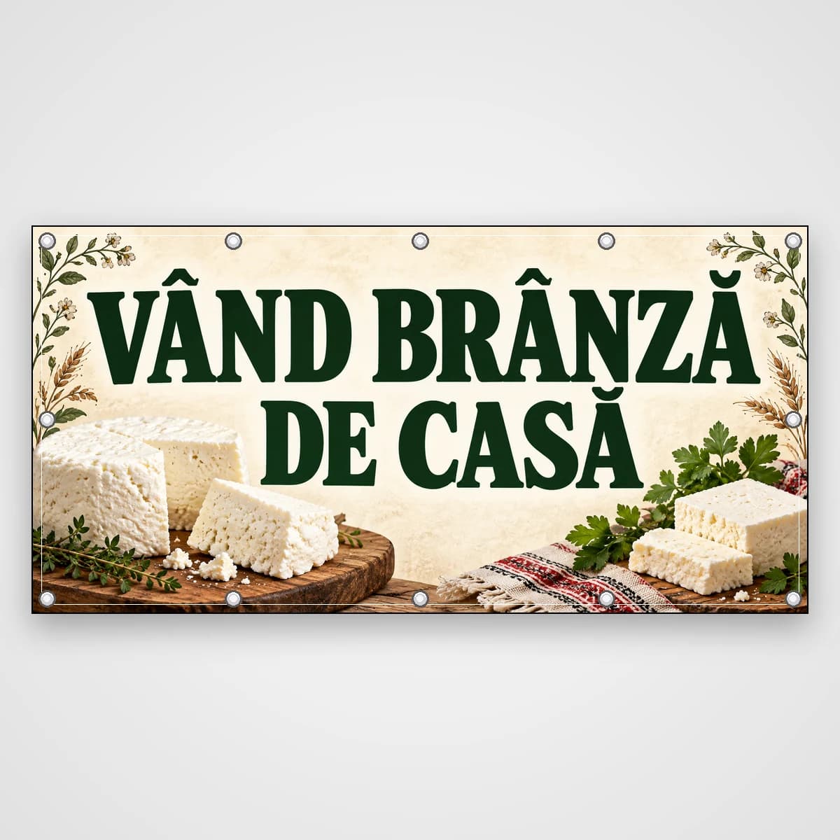 Banner Vând brânză de casă – rustic