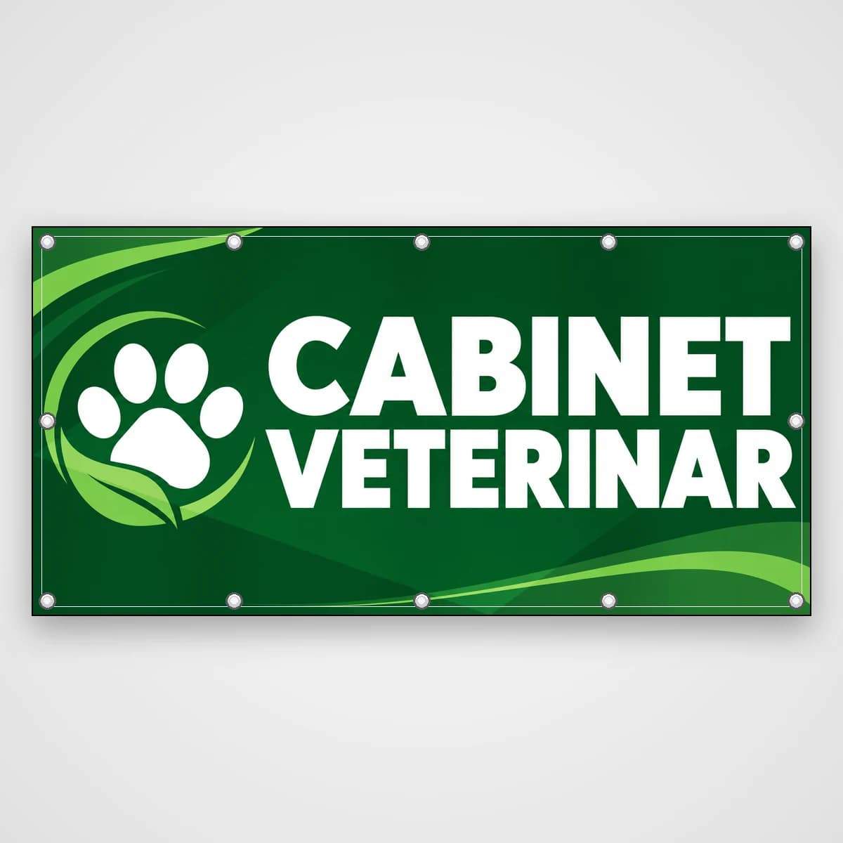 Banner Cabinet veterinar – lăbuță verde
