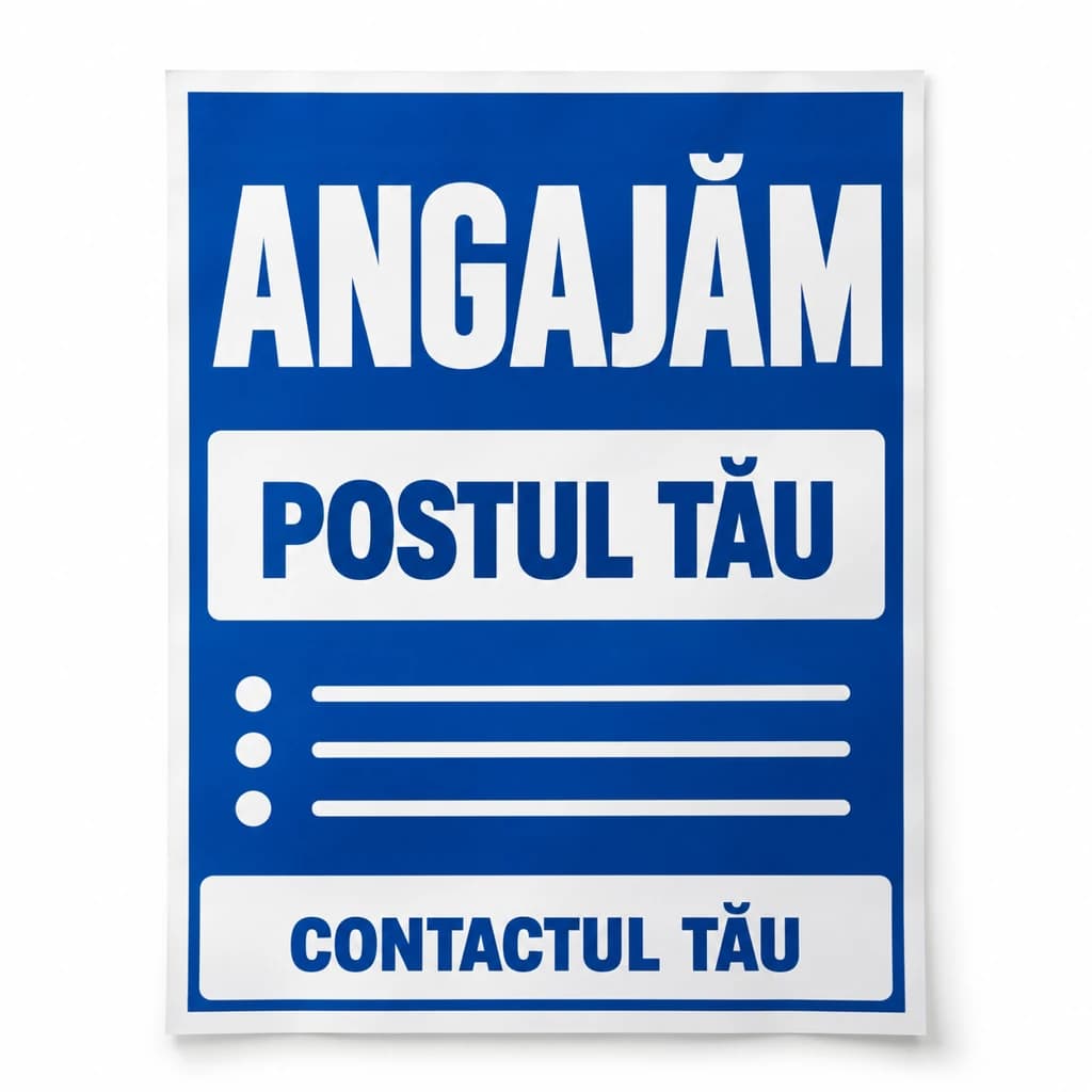 Afiș Angajăm personalizat · 1 bucată, A3