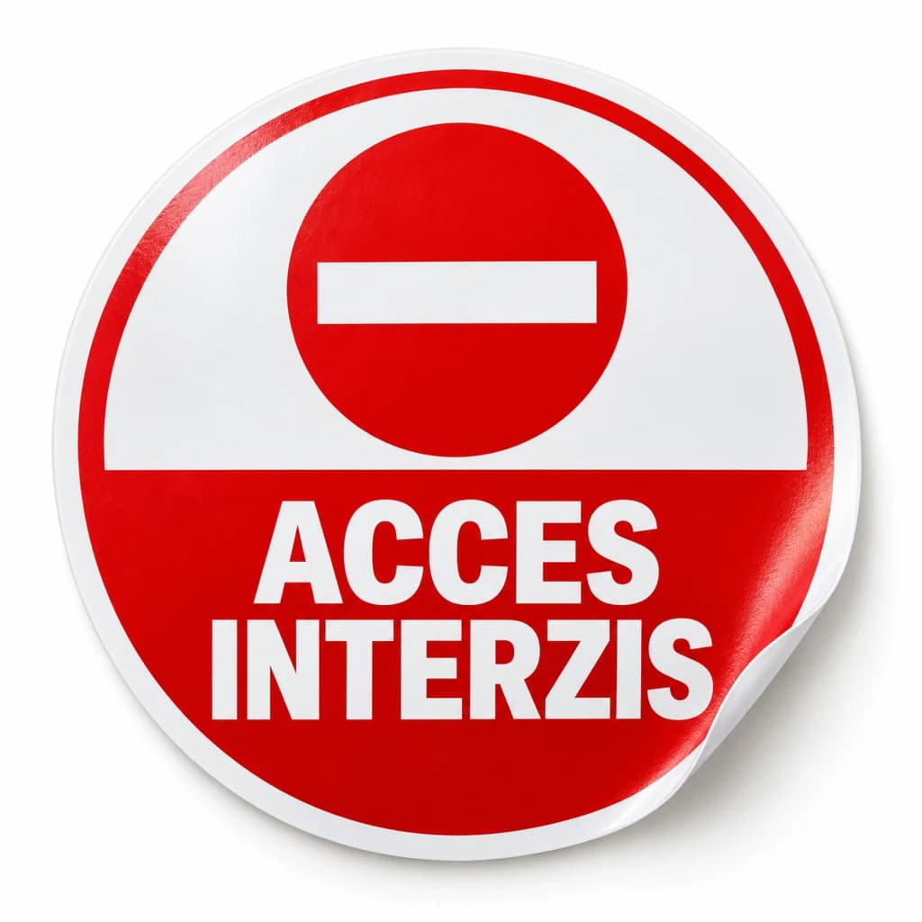 Autocolant Acces interzis · 1 bucată, 20 × 20 cm