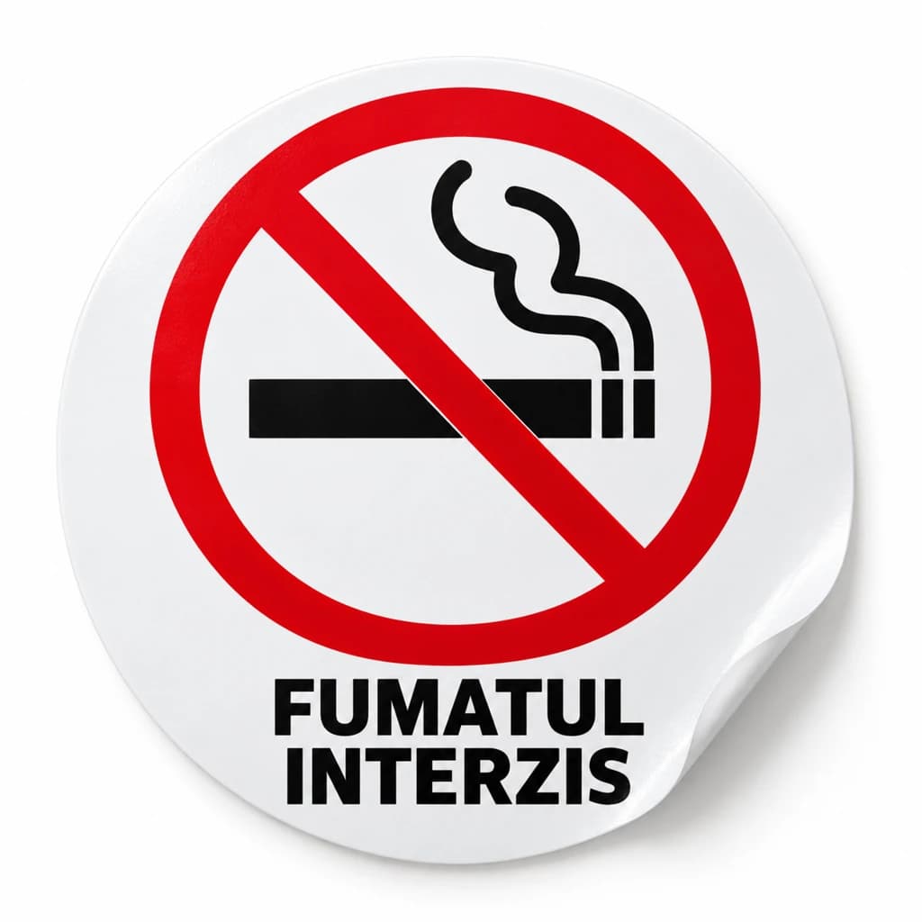 Autocolant Fumatul interzis · 1 bucată, 15 × 15 cm