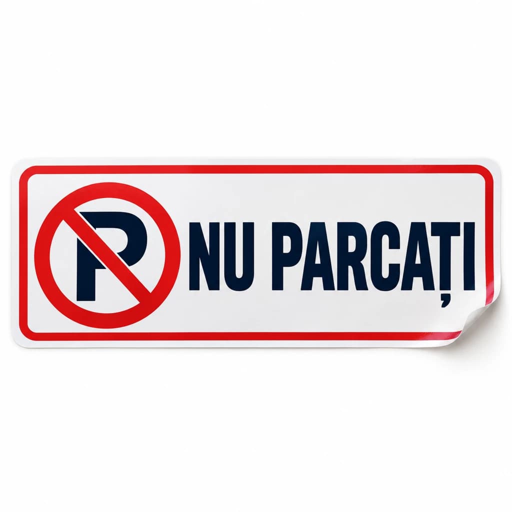 Autocolant Nu parcați · 1 bucată, 30 × 12 cm