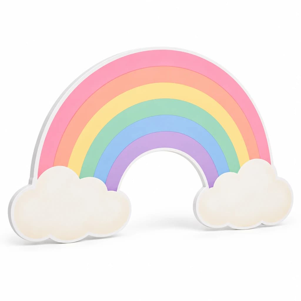 Decor PVC curcubeu pastel decupat pentru petrecere · 1 bucată, 140 × 100 cm