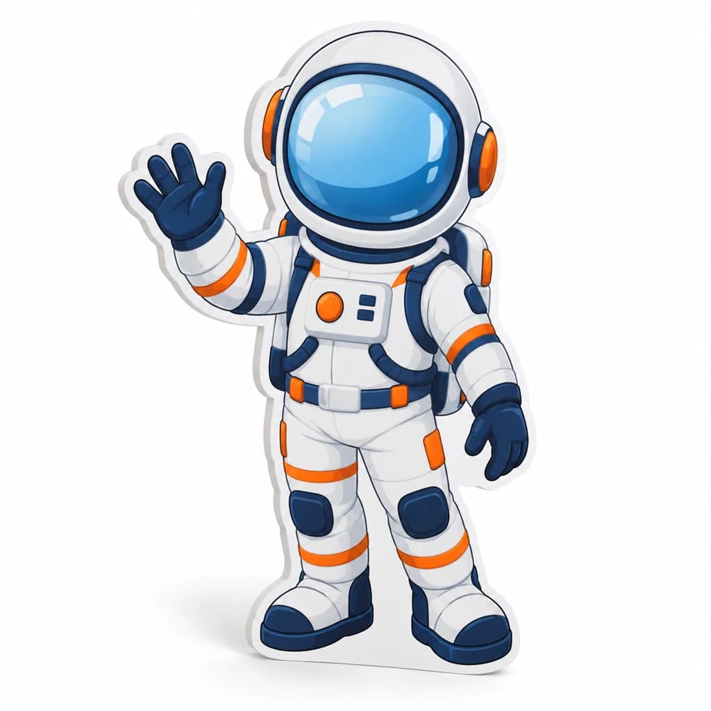 Decor PVC astronaut pentru aniversare · 1 bucată, 65 × 100 cm