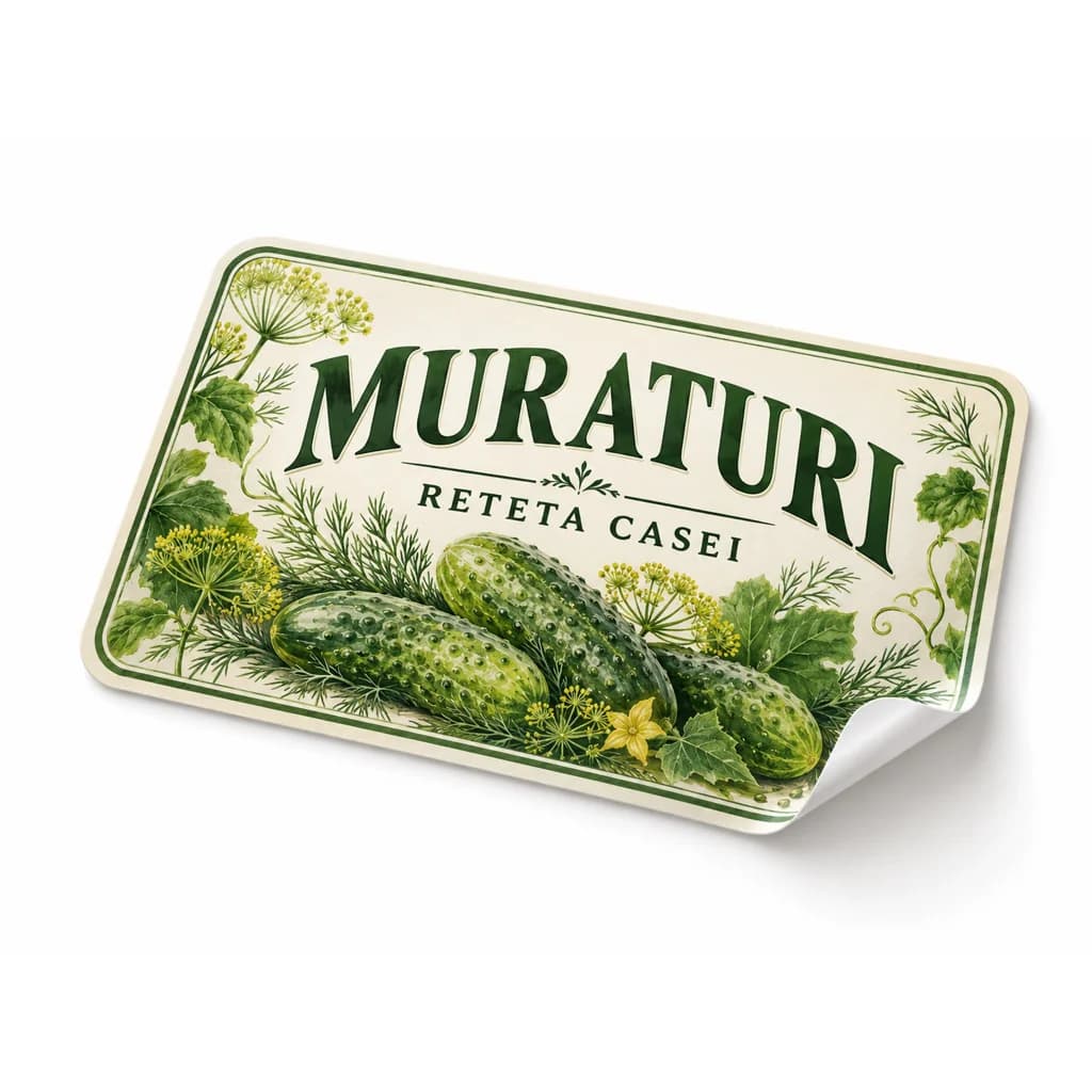 Etichete pentru borcane de murături · 50 bucăți, 8 × 6 cm
