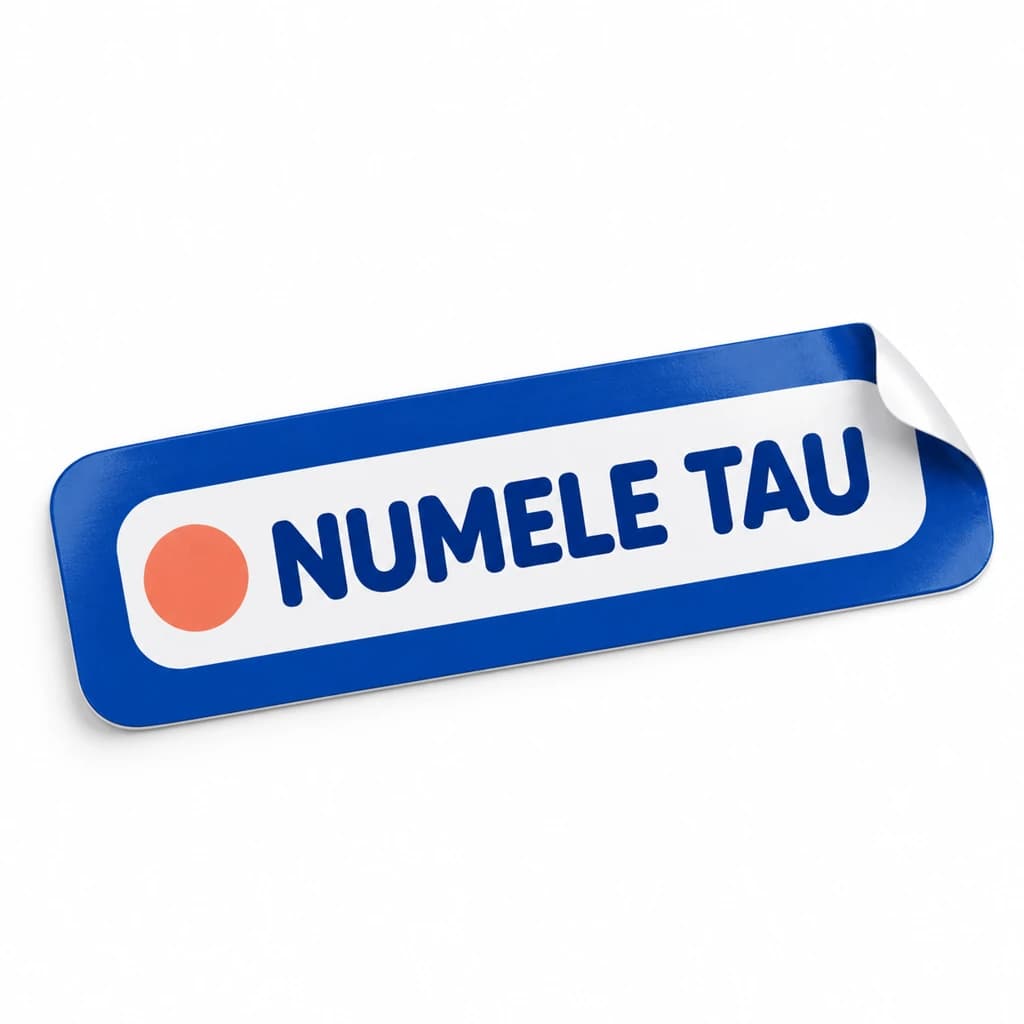 Stickere personalizate cu nume · 50 bucăți, 9 × 3 cm
