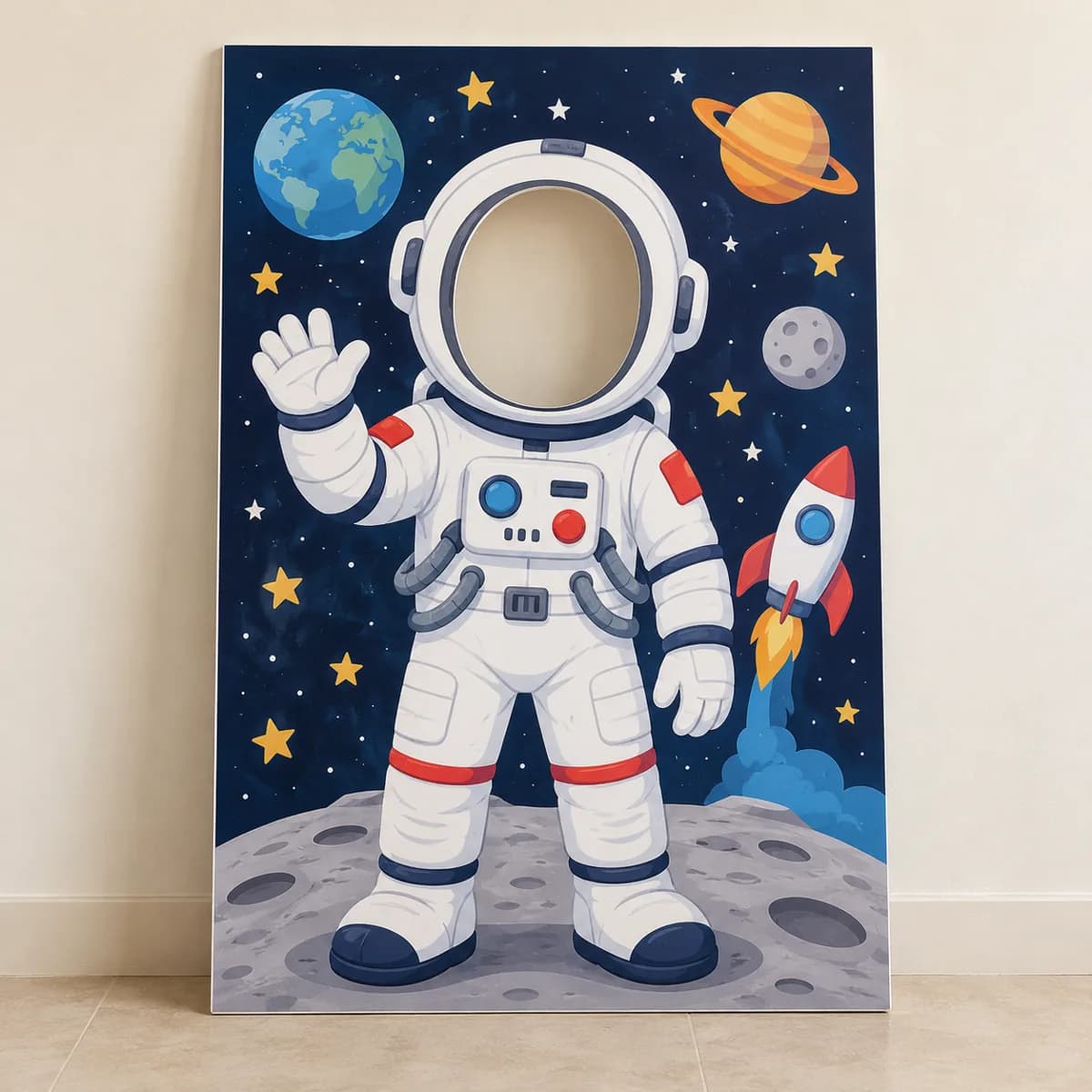 Panou foto astronaut cu decupaj pentru față