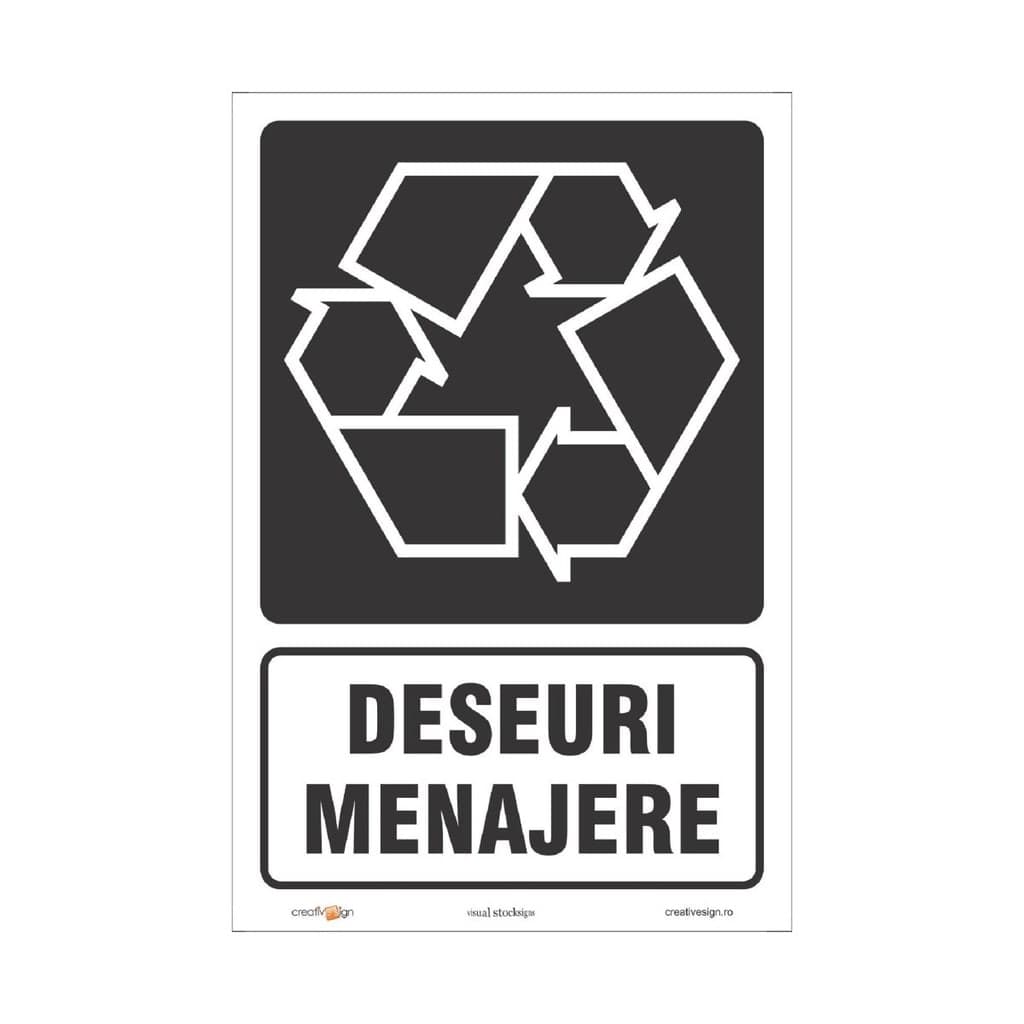 Semn Indicator Deseuri menajere W0103 A4, autocolant, 20 x 30 cm