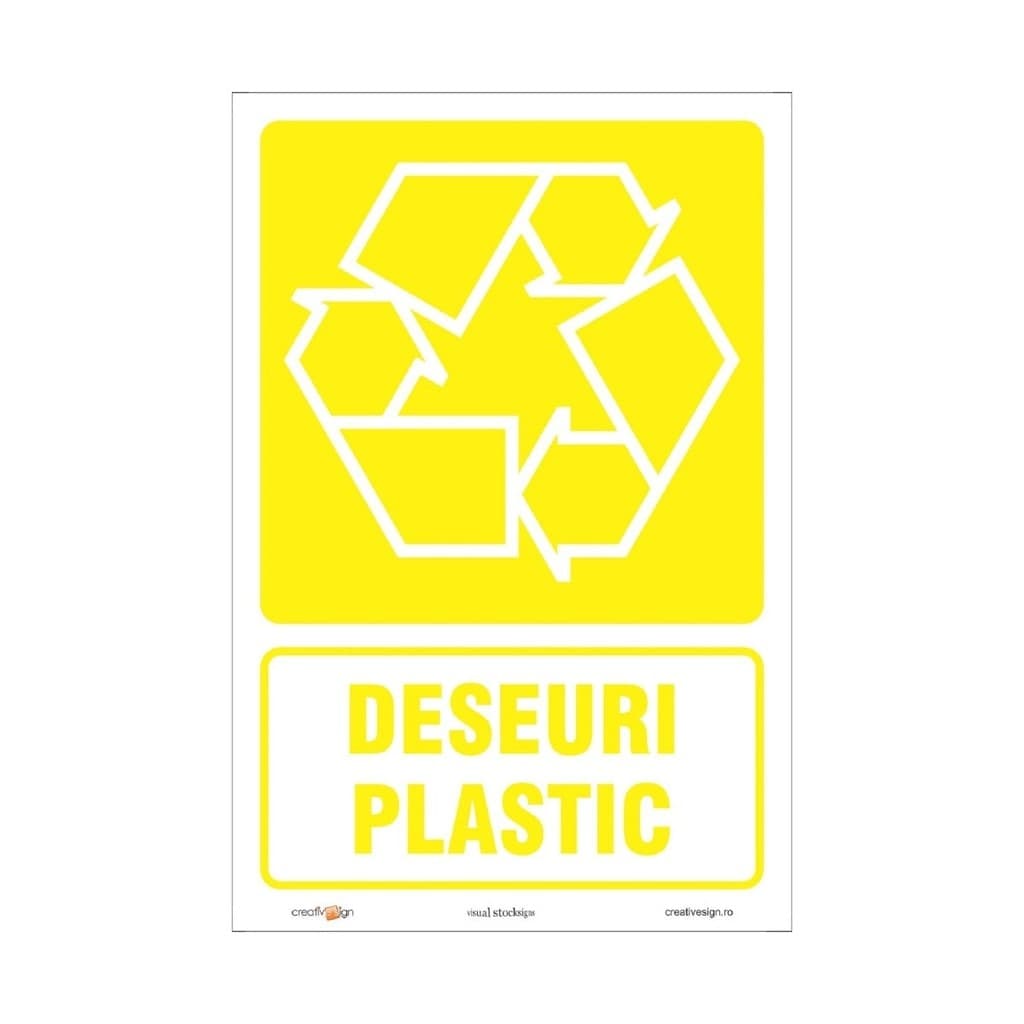 Semn Indicator Deseuri plastic W0104 A4, autocolant, 20 x 30 cm