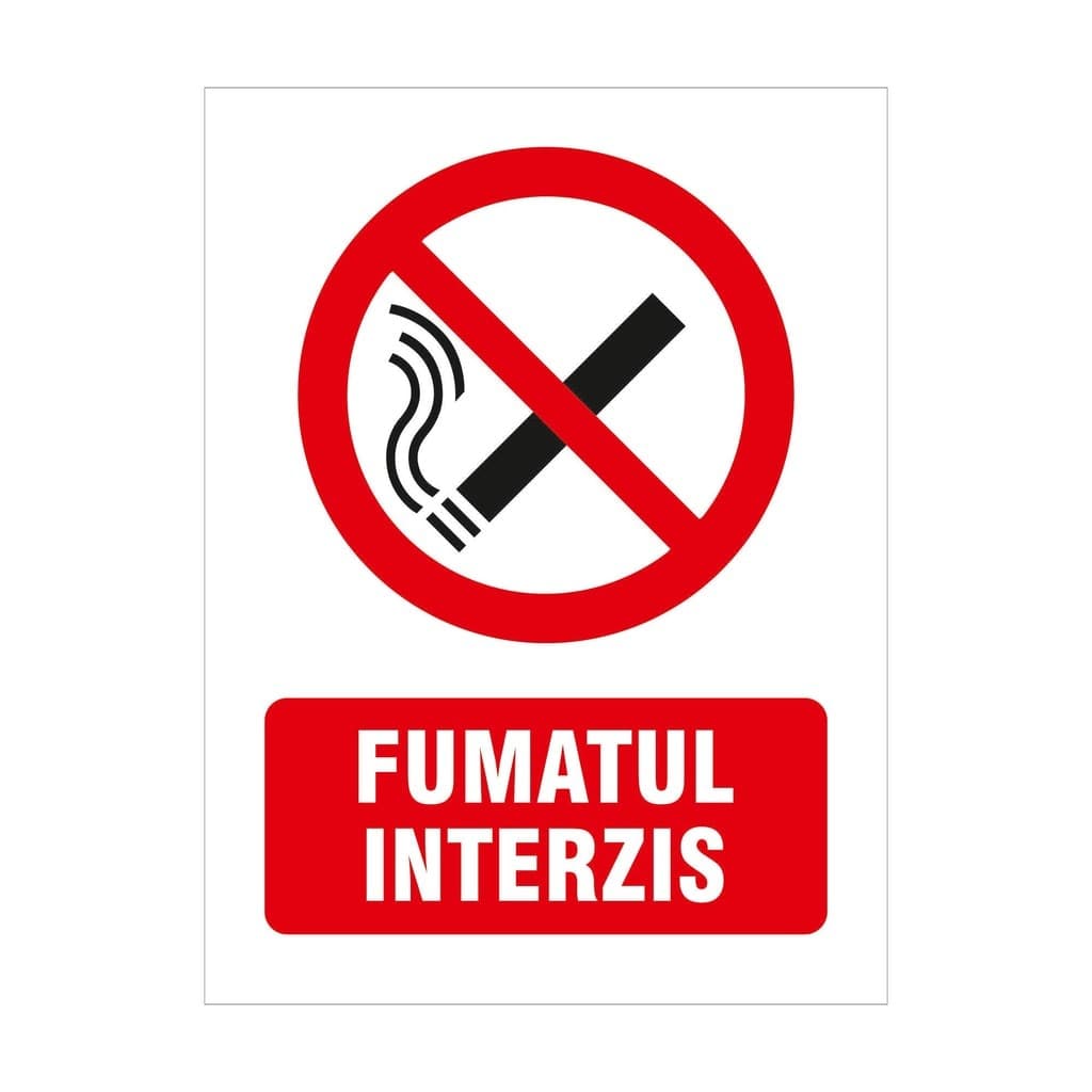 Semn Indicator Fumatul interzis, PVC, 20 x 15 cm
