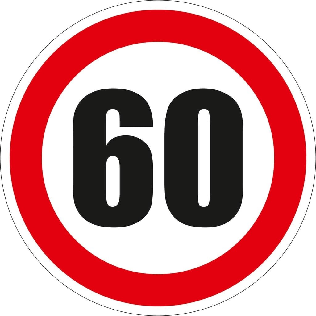 Semn Indicator Limitare viteza 60, autocolant, diametru 12 cm