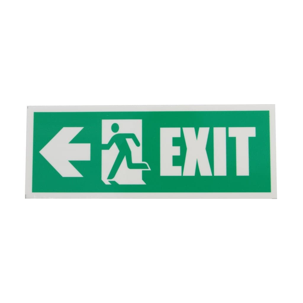 Indicator luminescent Exit Stanga, autocolant reflectorizant, 19.5 x 7.5 cm