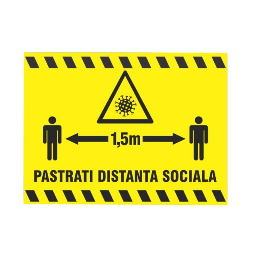 Indicator Pastrati distanta sociala 1.5 m, PVC, 20 x 30 cm