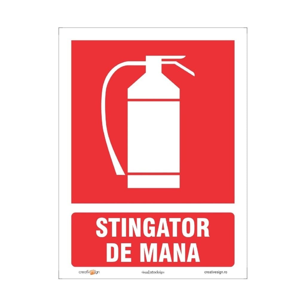 Semn Indicator Stingator, autocolant, 15 x 20 cm