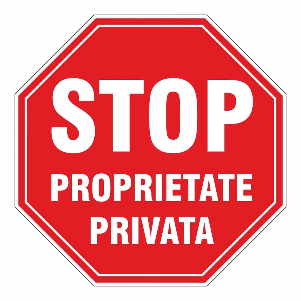 Semn Indicator Stop proprietate privata, PVC, 37 cm