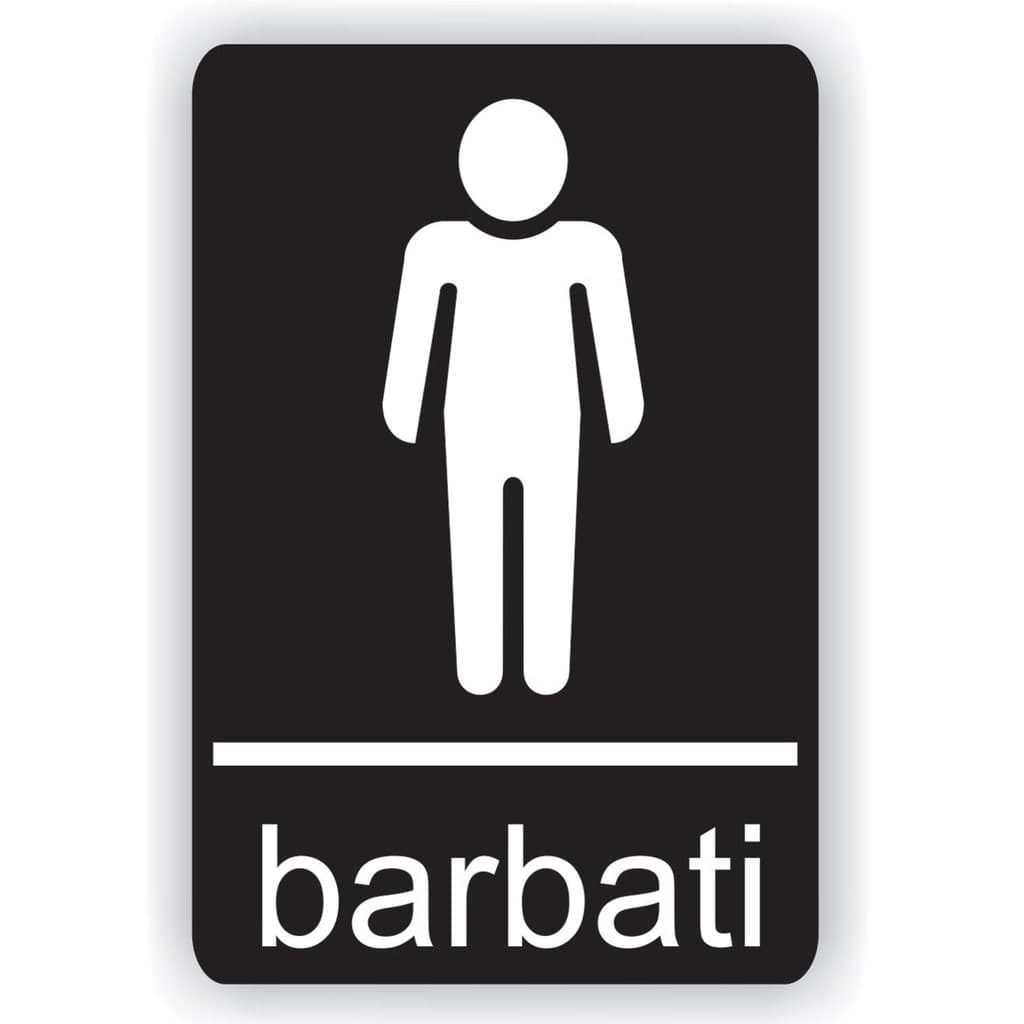 Semn Indicator Toaleta barbati, PVC, 14 x 10 cm