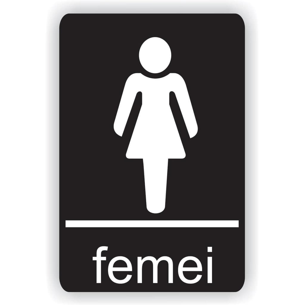 Semn Indicator Toaleta femei, PVC, 14 x 10 cm