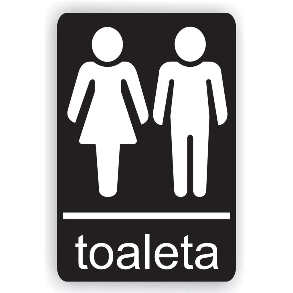 Semn Indicator Toaleta mixta,  PVC, 14 x 10 cm
