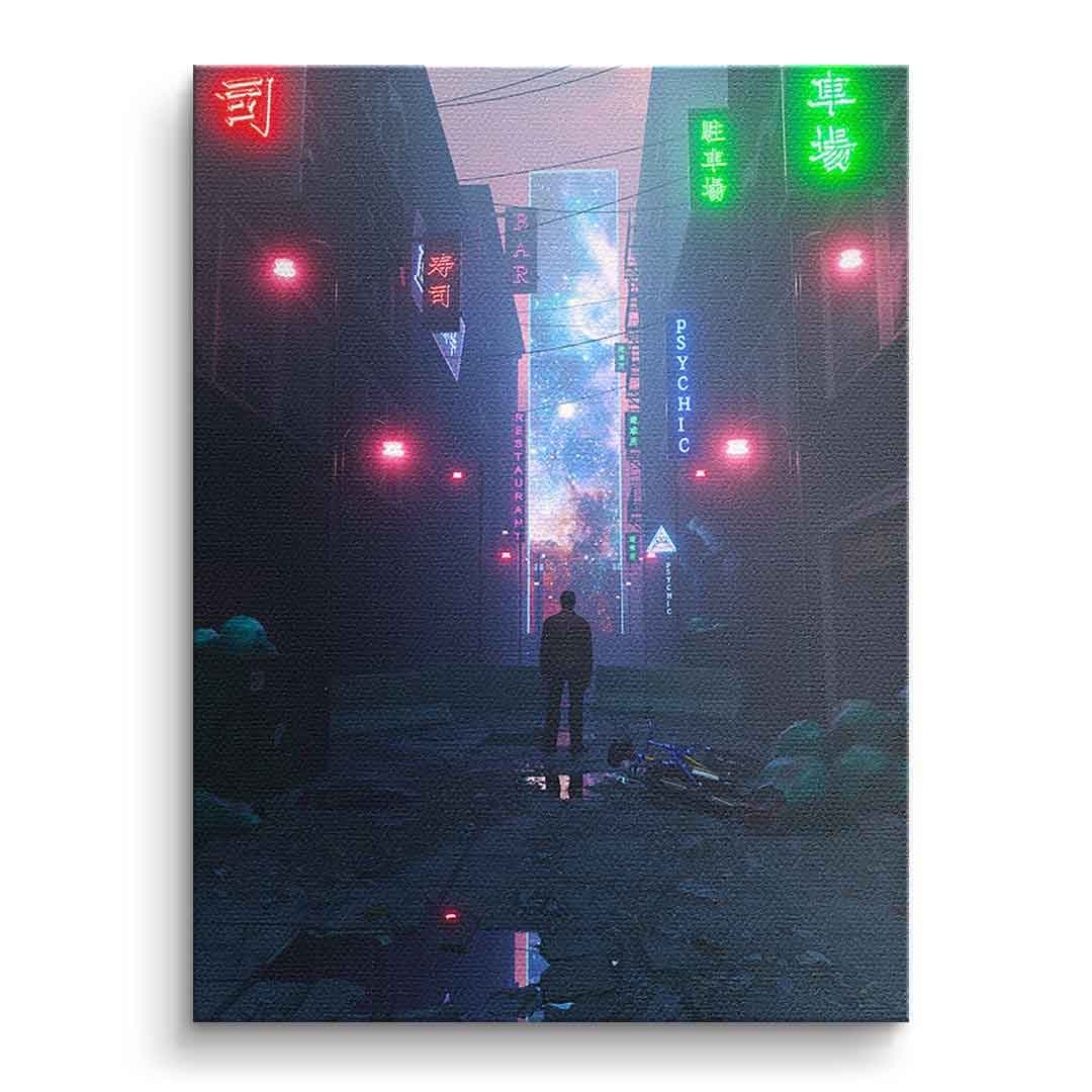 Tablou canvas alee urbană gri în ceață – stil industrial