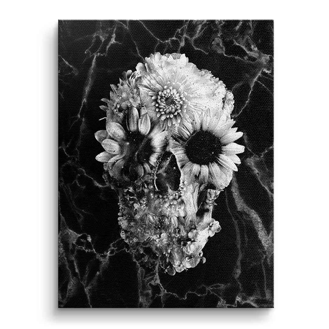 Tablou canvas craniu de marmură cu flori – decor hol elegant