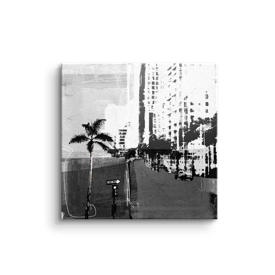 Tablou canvas Miami vintage în alb-negru – decor hol elegant
