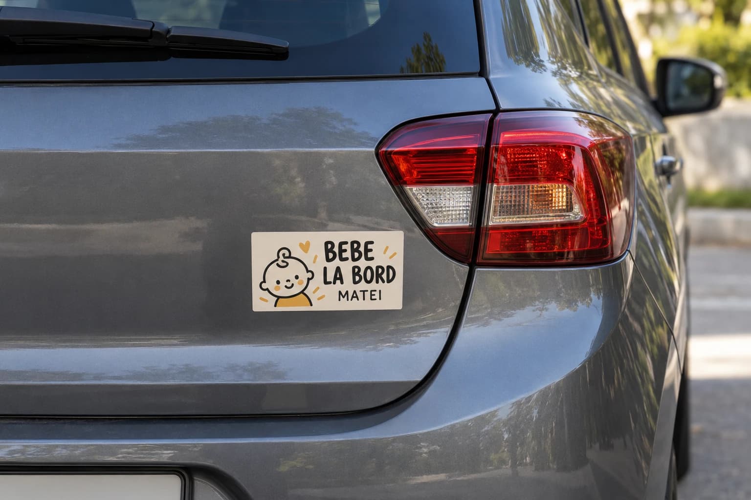 Autocolante auto Bebe la bord cu nume