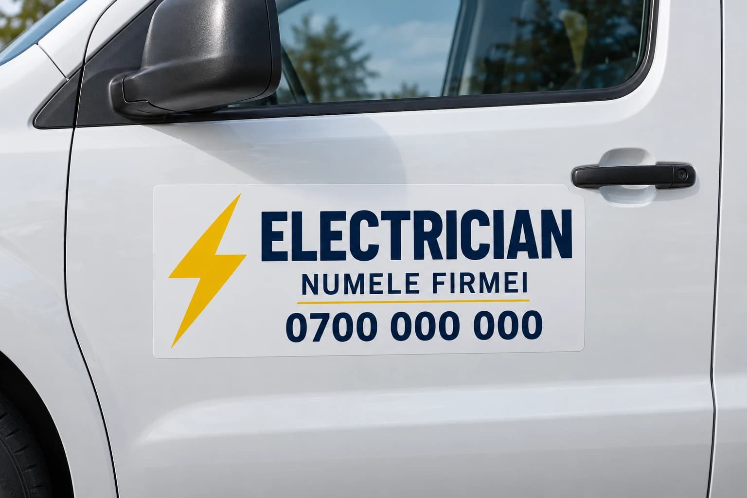 Autocolante auto pentru electrician cu telefon