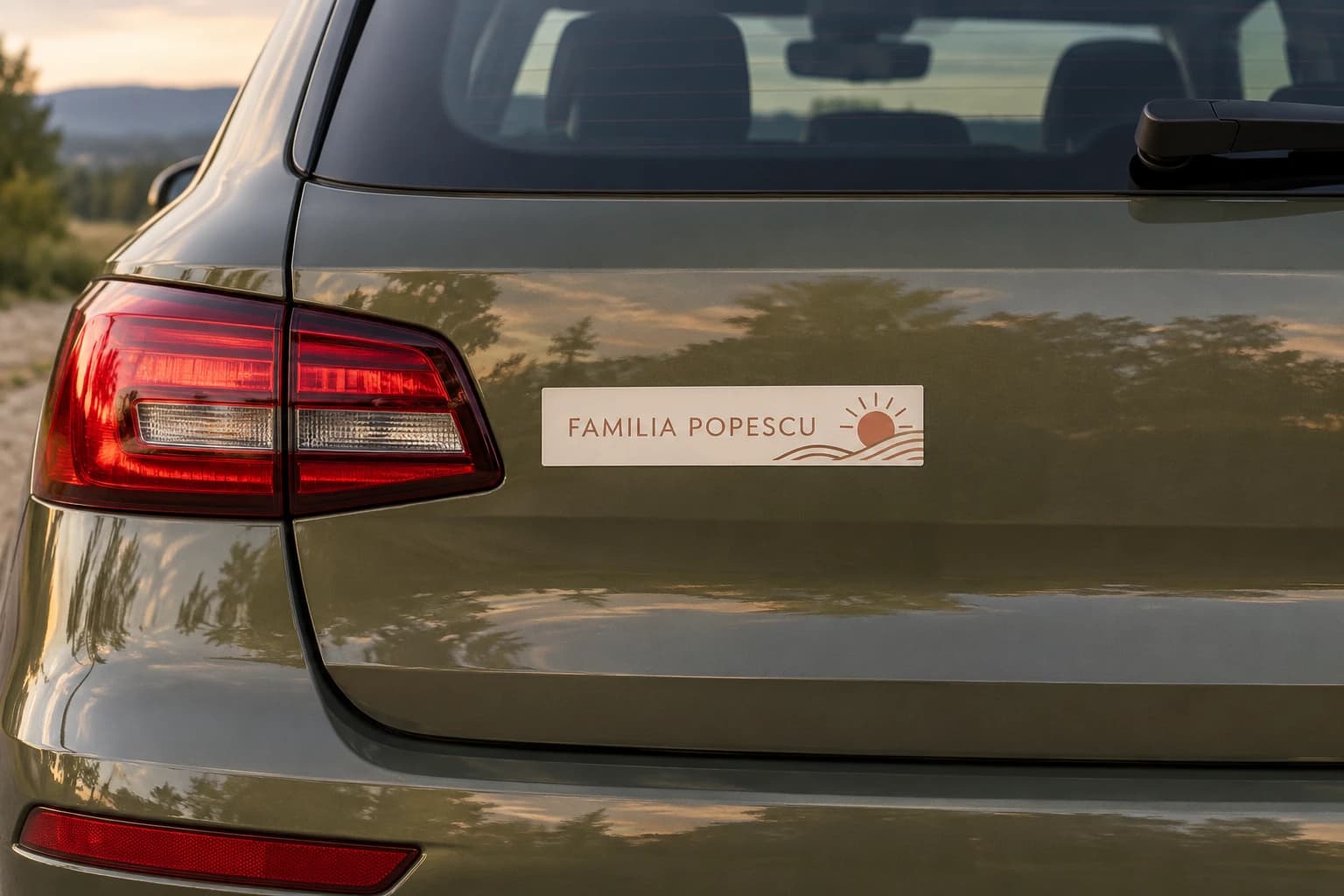 Autocolante auto cu numele familiei