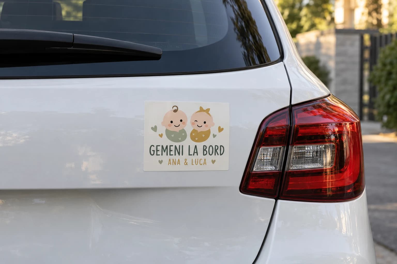 Autocolante auto Gemeni la bord personalizate
