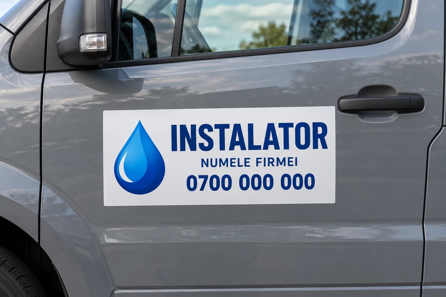 Autocolante auto pentru instalator cu telefon