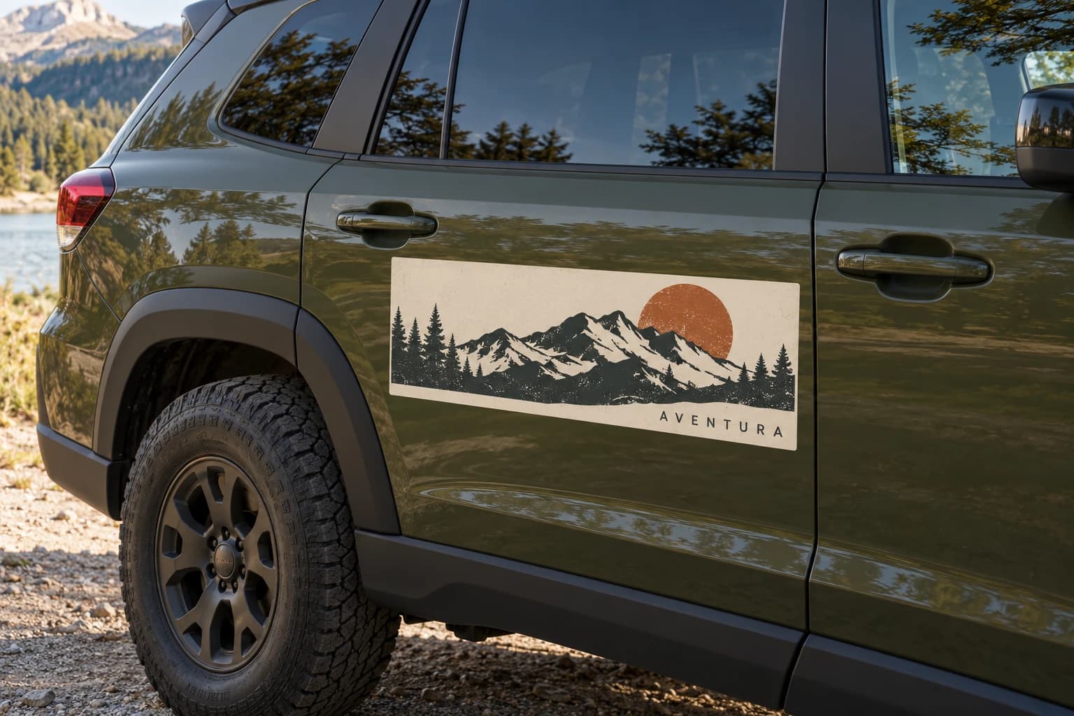Autocolante auto Off-road cu peisaj montan