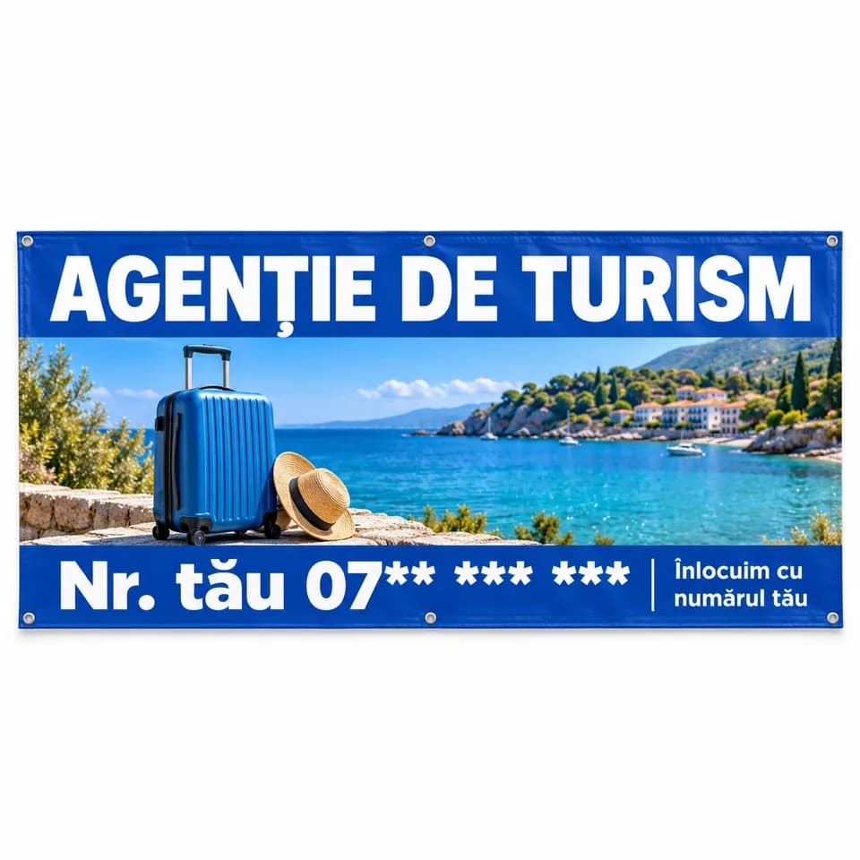 Banner agenție de turism cu numărul tău