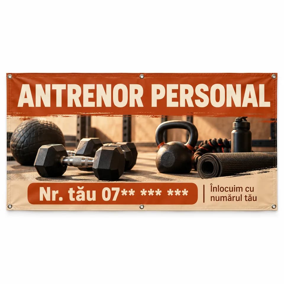 Banner antrenor personal cu numărul tău