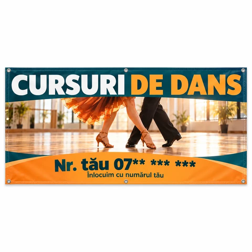 Banner cursuri de dans cu numărul tău